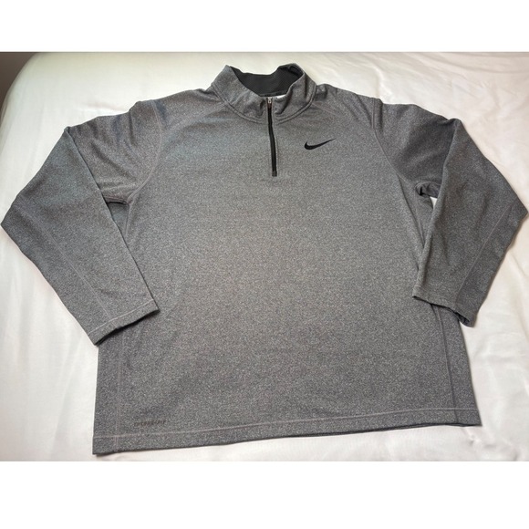 Nike Other - Nike Therma-FIT Quarter Zip Pullover Mens 2XL Gray Excellent Heathered Fleece
